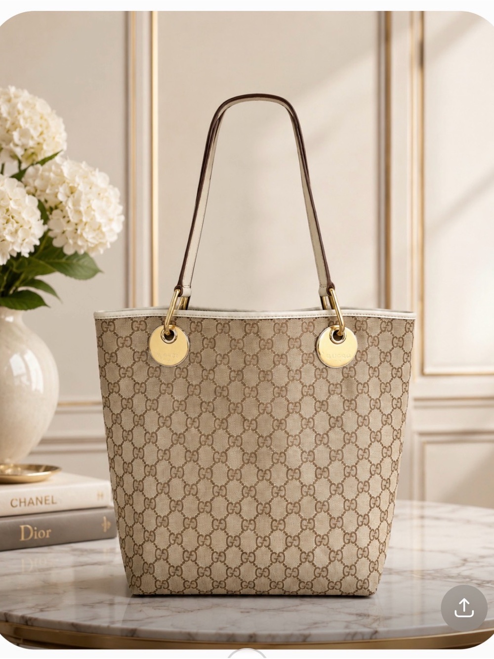 Gucci GG Monogram Tote Bag | Made in Italy | Gold Hardware|COA Inluded|